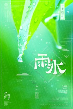 雨水海报二十四节气宣传画面微信稿