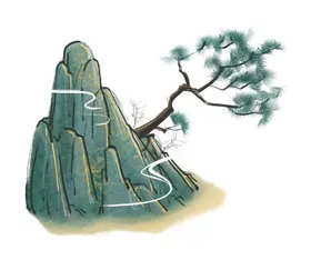 水墨山水素材图片中国风淡雅色背景