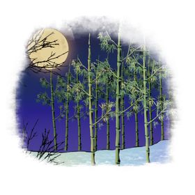 手绘卡通竹子元素