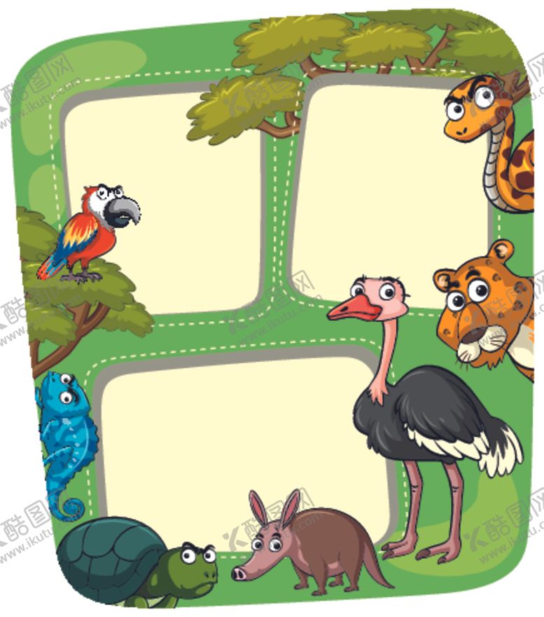 编号：53734509240947149870【酷图网】源文件下载-卡通动物和文本框