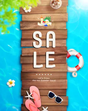 夏天海报盛盛狂欢伞