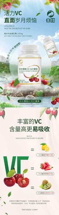 樱桃vc保健品宣传海报