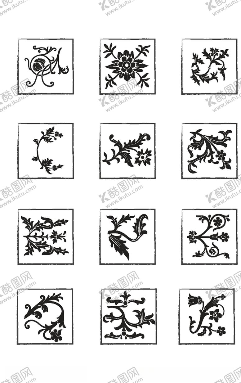 编号：34341309260144396873【酷图网】源文件下载-黑色装饰花纹图案