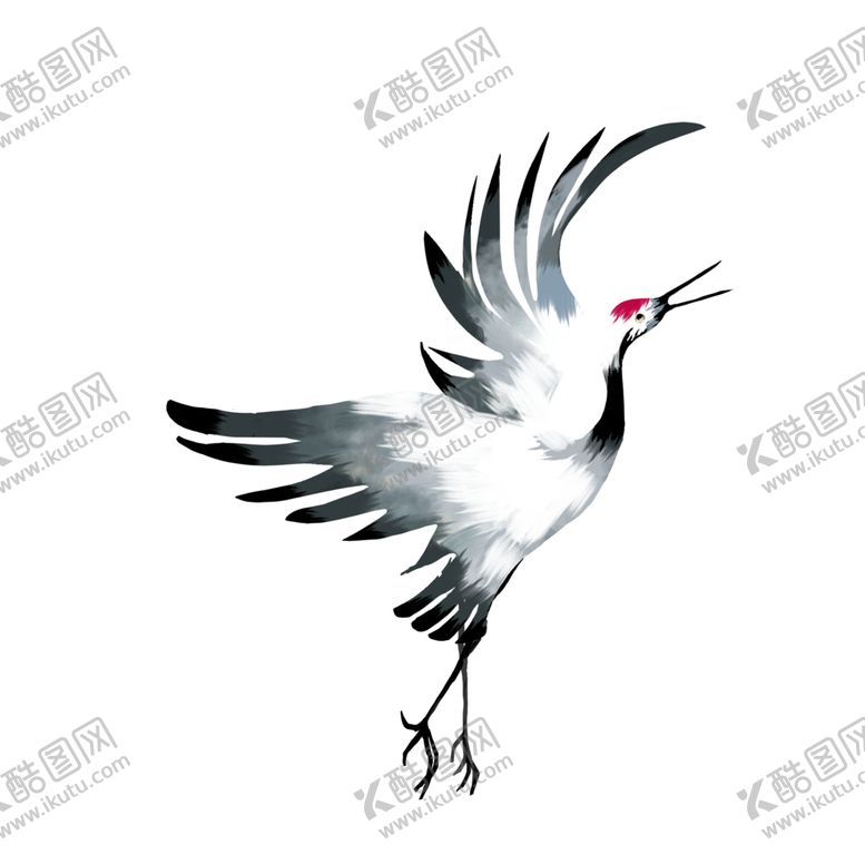 编号：52242805041525027405【酷图网】源文件下载-水墨仙鹤