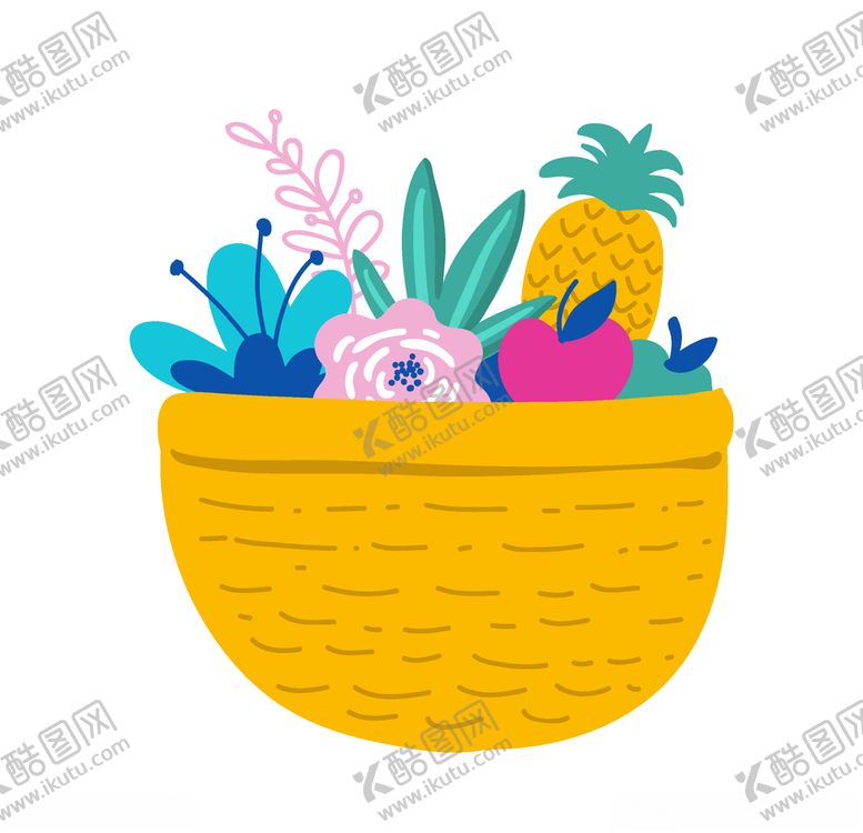 编号：42226810192225569751【酷图网】源文件下载-卡通水果篮