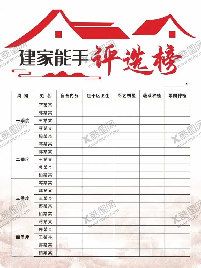 编号：61770002081856319494【酷图网】源文件下载-建家能手评选榜