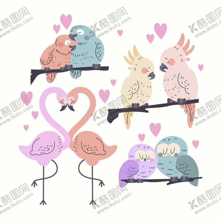 编号：77774510180108264083【酷图网】源文件下载-情人节动物 