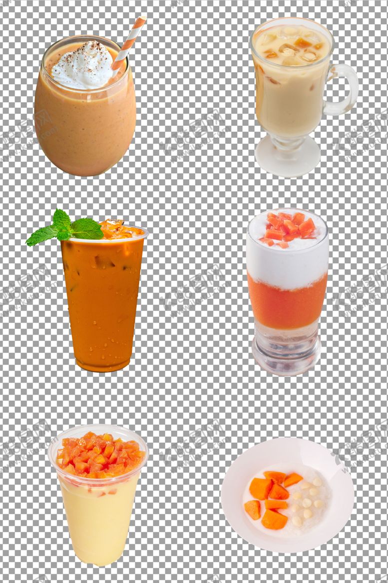 编号：49436906182251176867【酷图网】源文件下载-木瓜美人冰奶茶