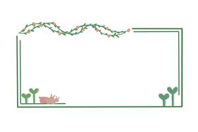 红色植物花纹边框