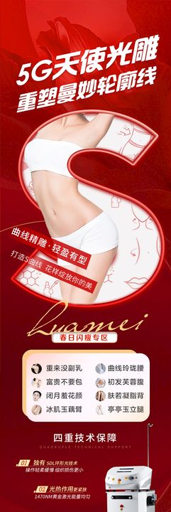 医美身体塑形海报吸脂大腿环吸