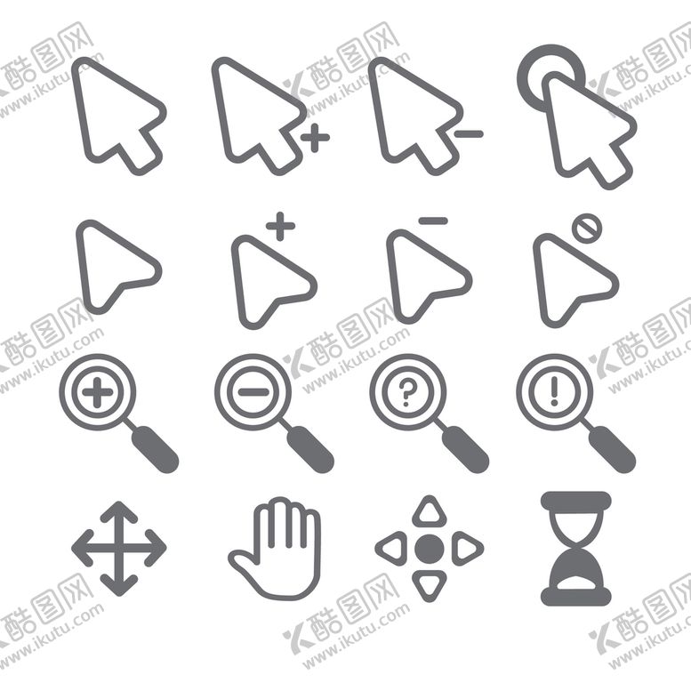 编号：20385409191929087021【酷图网】源文件下载-箭头 手势 光标 