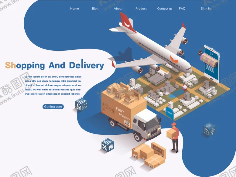 编号：19589609151411371389【酷图网】源文件下载-电商物流配送