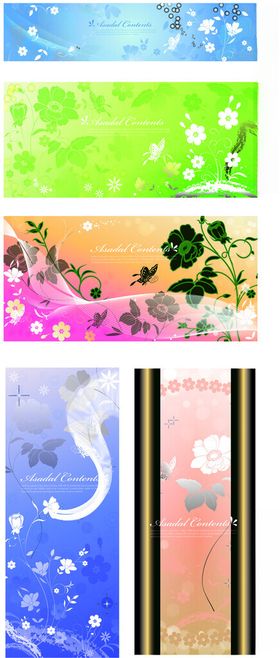 梦幻淡雅花纹蝴蝶