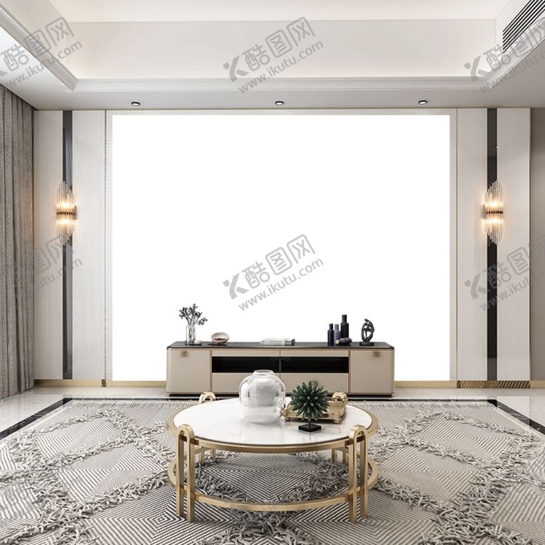 编号：65532309152032183652【酷图网】源文件下载-中式背景墙纸样机