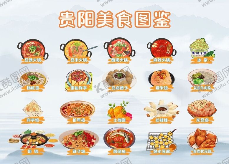 编号：78396510202210223614【酷图网】源文件下载-贵阳热门美食图集