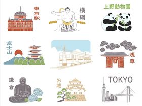日系风建筑图标