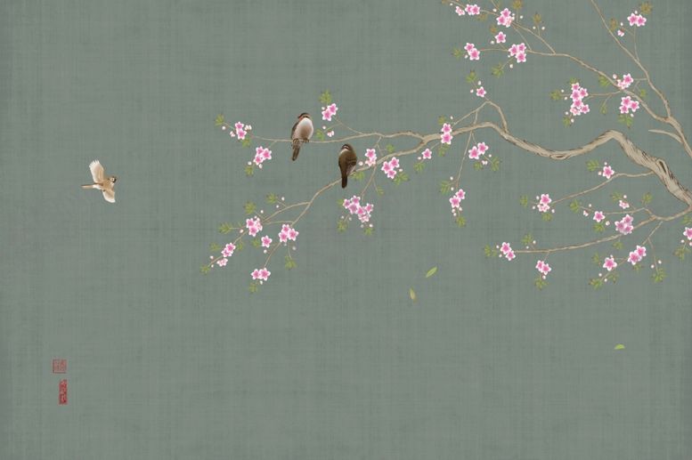 编号：66194401041920164925【酷图网】源文件下载-花鸟背景墙中式背景墙