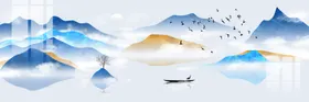中式山水画装饰巨幅墨国