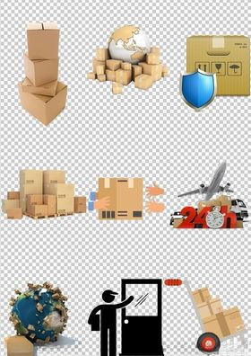 手绘物流快递纸箱