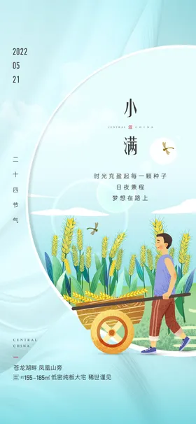 小满节气宣传图地产节气海报24节气