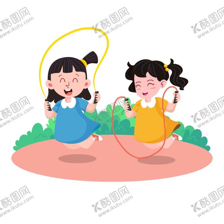 编号：48918210080835567908【酷图网】源文件下载-小女孩跳绳比赛人物