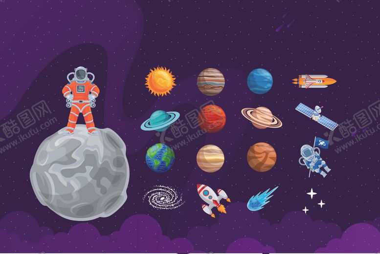 编号：86574105030252339926【酷图网】源文件下载-手绘行星星球