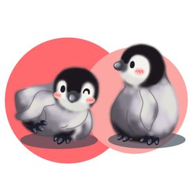 可爱企鹅插画