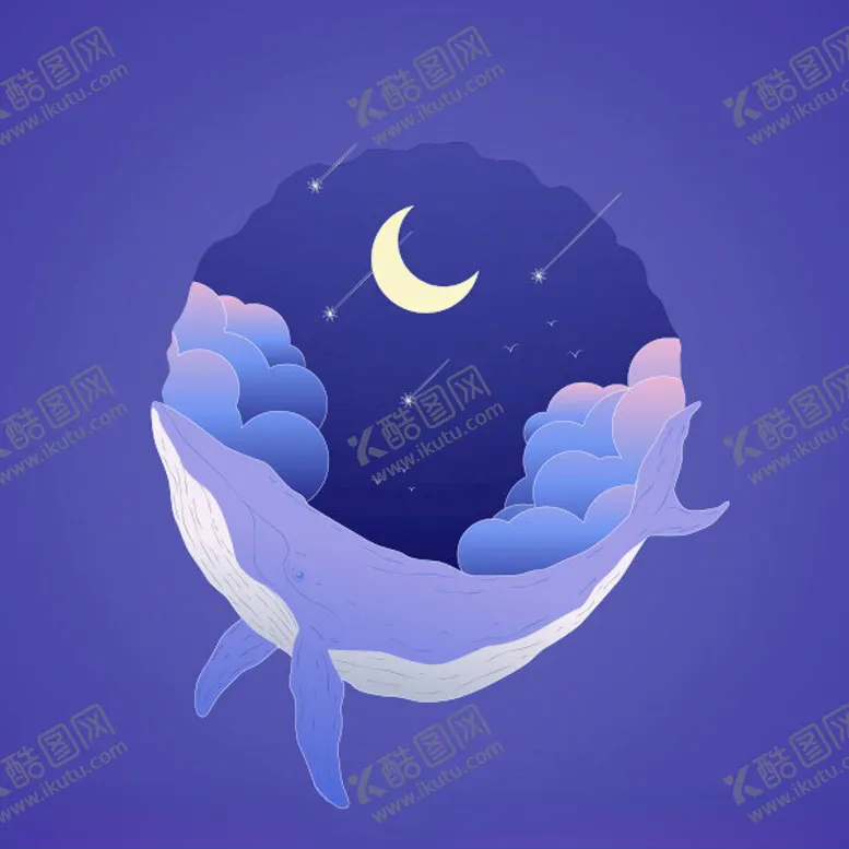 编号：77899902181709238337【酷图网】源文件下载-鲸鱼创意插图