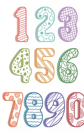 卡通可爱数字