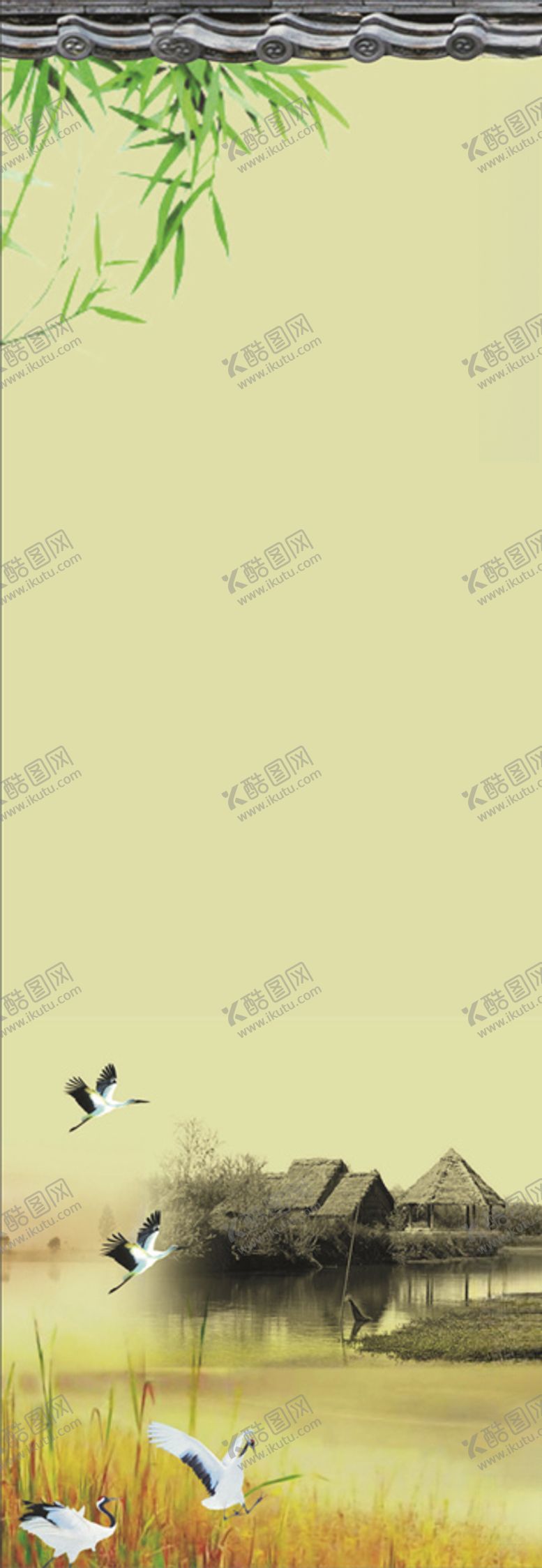 编号：74631109210353117790【酷图网】源文件下载-仙鹤茅草屋