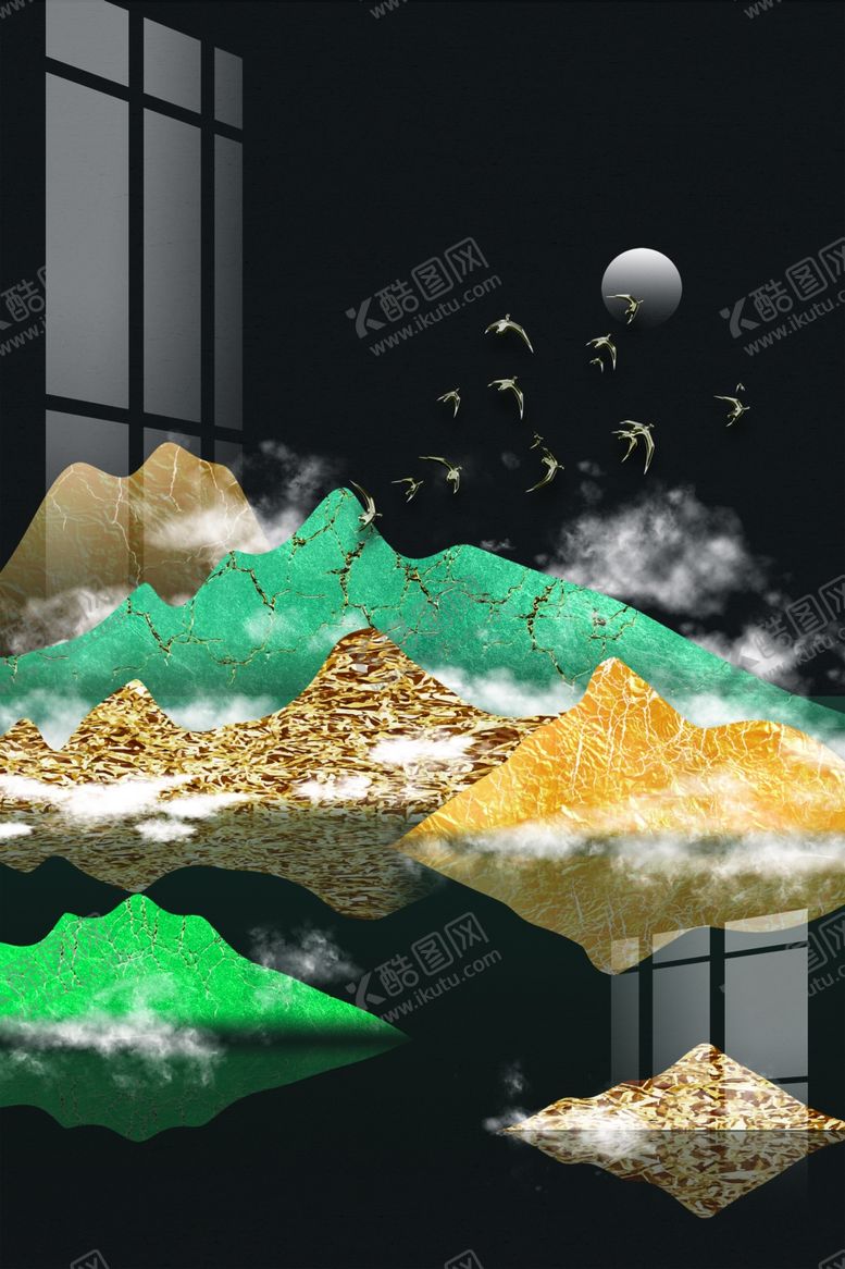 编号：95918310091011056006【酷图网】源文件下载-北欧风简约抽象艺术装饰画