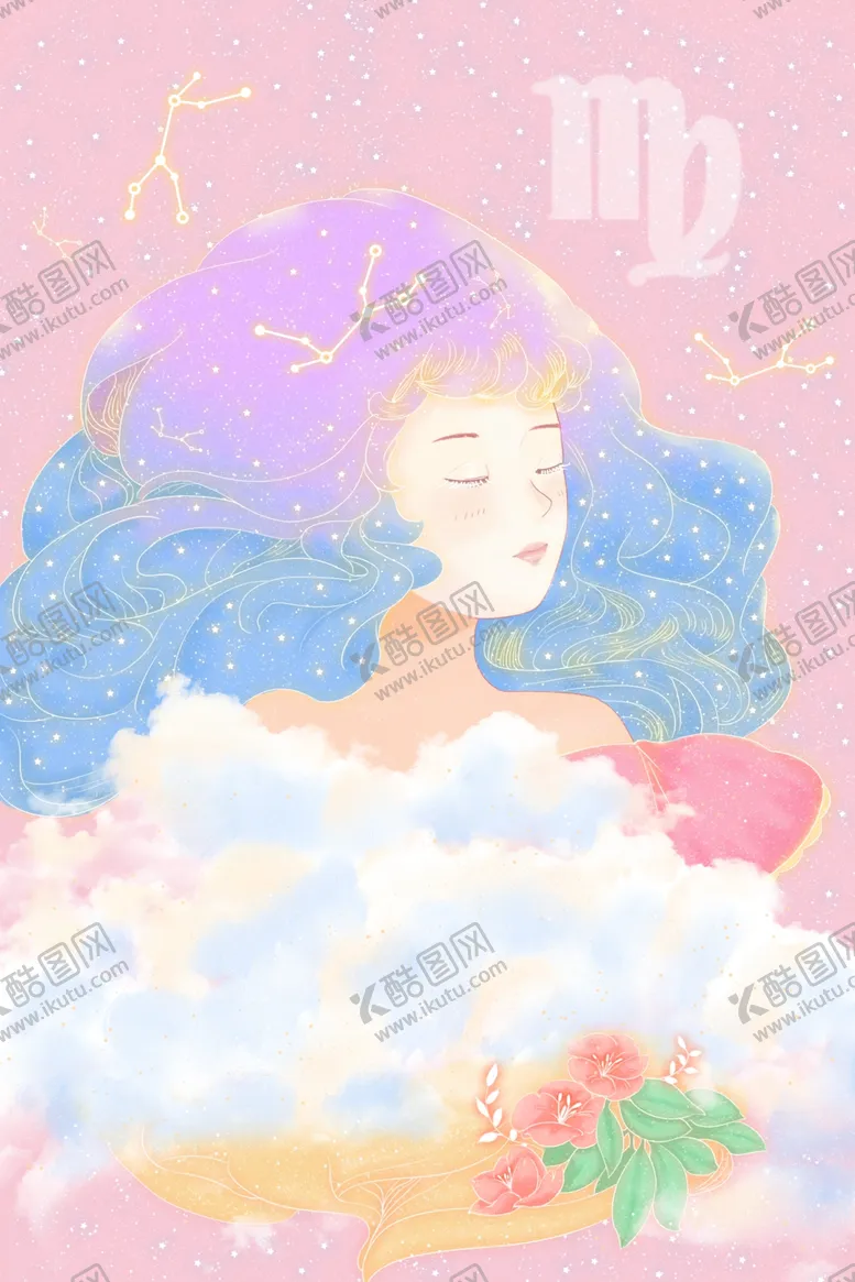 编号：36747305030419001806【酷图网】源文件下载-处女座唯美手绘插画ps