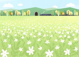 小清新简约创意海报图片花香乡村花开素材
