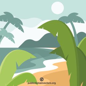 夏日清新插画设计素材