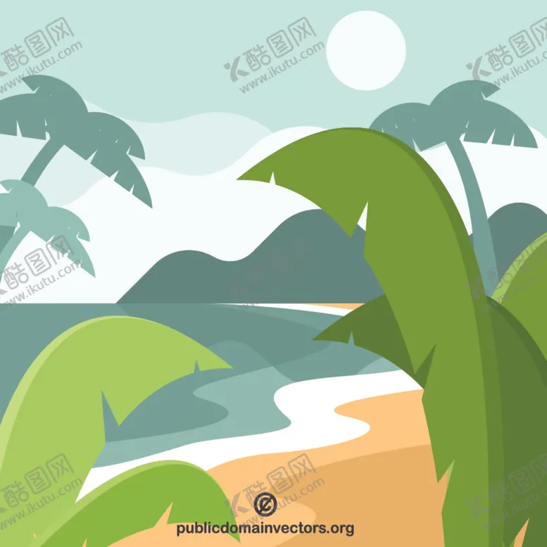 编号：50349109251933296893【酷图网】源文件下载-夏日海滩插画设计