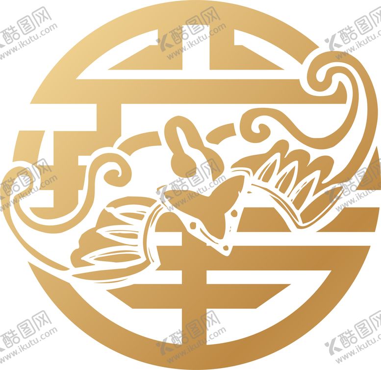 编号：07651309190413570149【酷图网】源文件下载-虎年福字窗花 