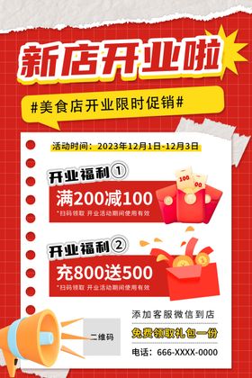 新店开业送好礼福利促销宣传海报