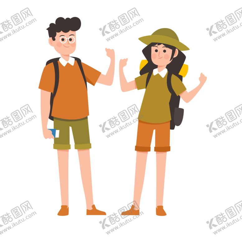 编号：78961602090417259176【酷图网】源文件下载-可爱旅行登山探险人物