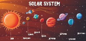 太阳系行星信息图矢量图