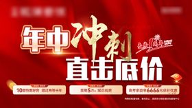 年中冲刺游泳激励海报