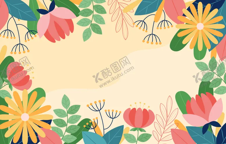 编号：54801712100224137633【酷图网】源文件下载-卡通花草背景