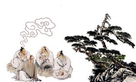 水墨中国风迎客松