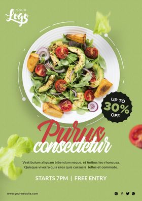 轻食餐蔬菜沙拉沙拉美食传单