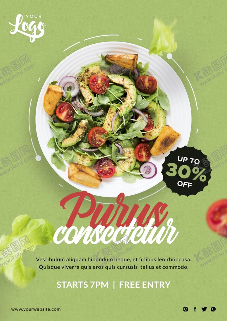编号：90585810022050063350【酷图网】源文件下载-轻食餐蔬菜沙拉沙拉美食传单