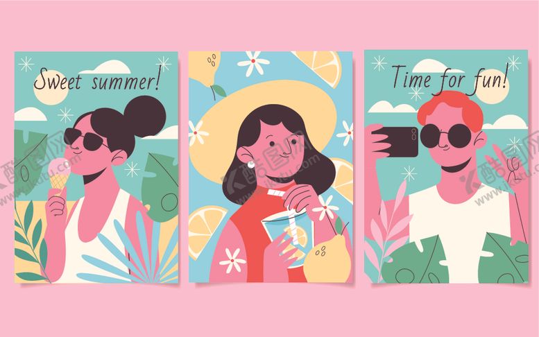 编号：92373209260136252338【酷图网】源文件下载-夏天插画