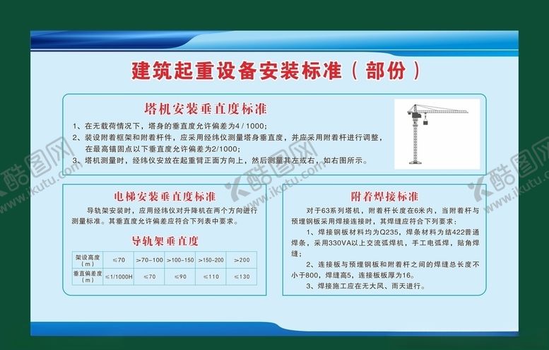 编号：54089110061315246262【酷图网】源文件下载-建筑起重设备安装标准展板