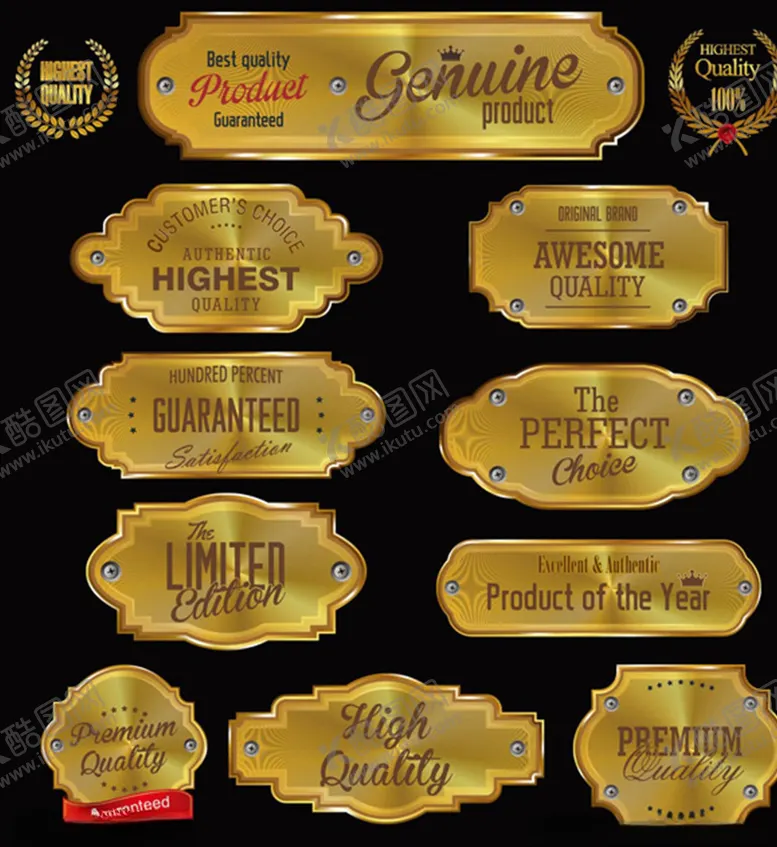 编号：48901010060925315644【酷图网】源文件下载-金色门牌钛金牌