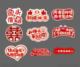 结婚手举牌喜庆爱情红色
