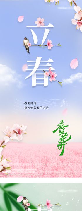 地产立春雨水质感系列海报