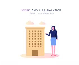 工作场景插图商务矢量素材